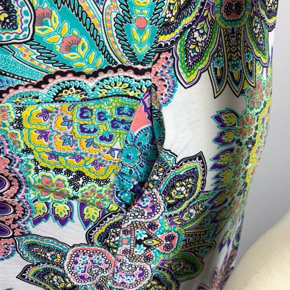 Discount Divas Large Dress Pockets Stretch Boutique Pockets Floral Spring Pink T - Picture 7 of 8